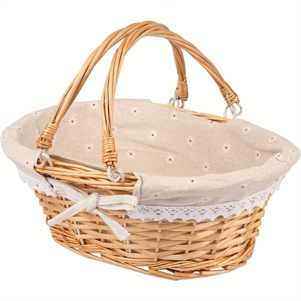 Vintage Rattan Picnic Basket