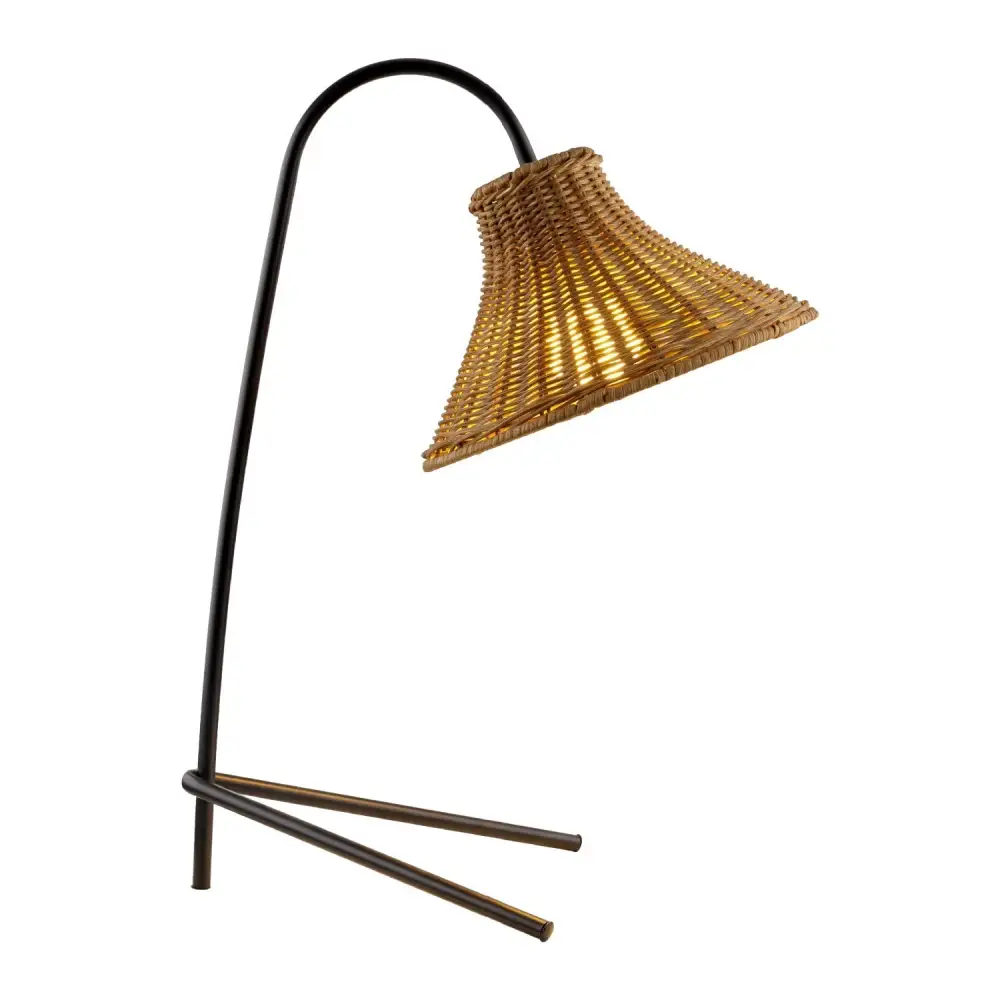 Modern Metal Iron Rattan Table Lamp