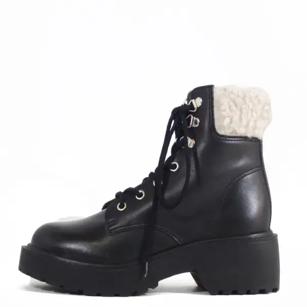 Combat with Shearling Ankle Boots