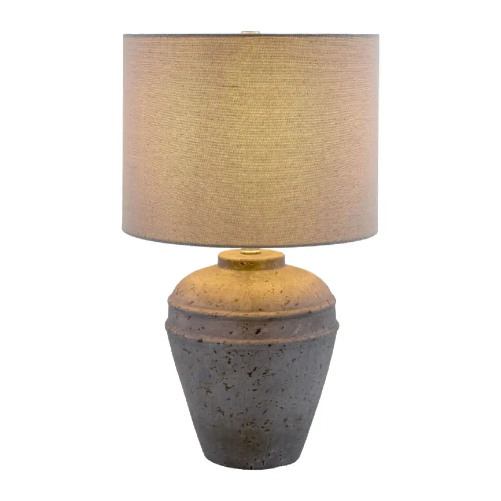 Linen Shade Modern Cement Iron Linen Table Lamp
