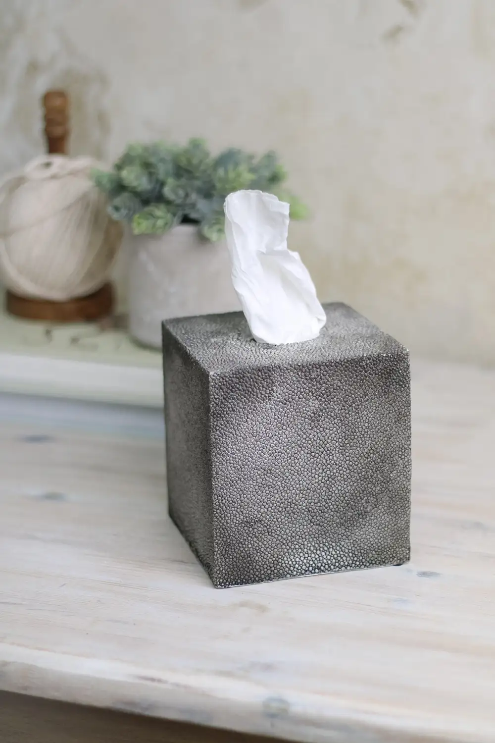 Faux Shagreen Tissue Box