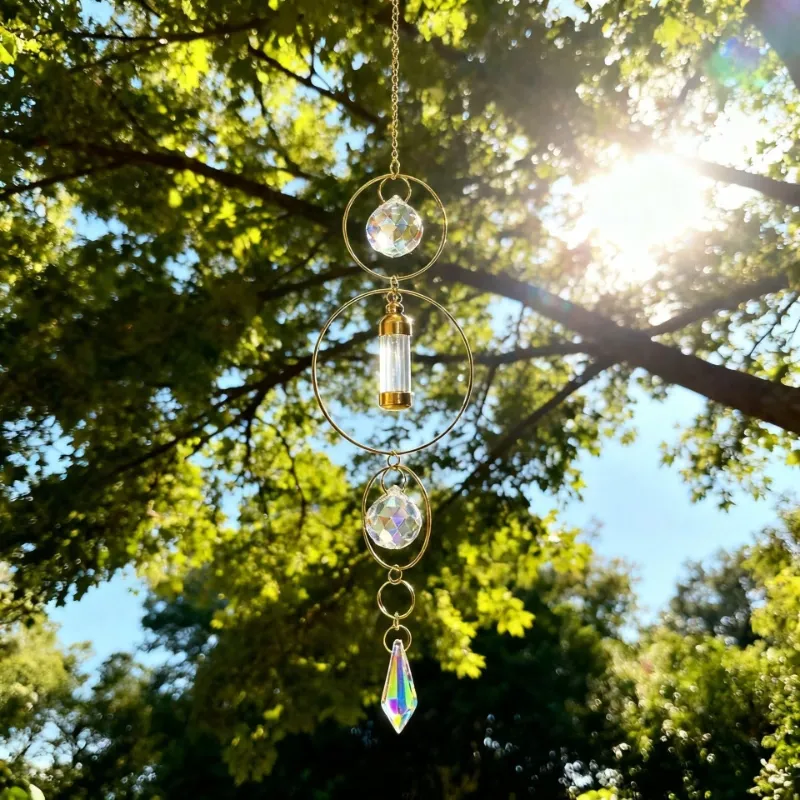 Gold Ring Crystal Wind Chime