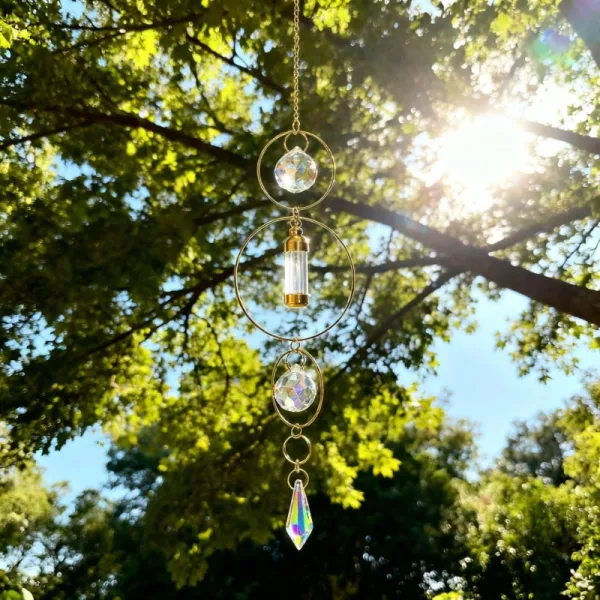 Gold Ring Crystal Wind Chime
