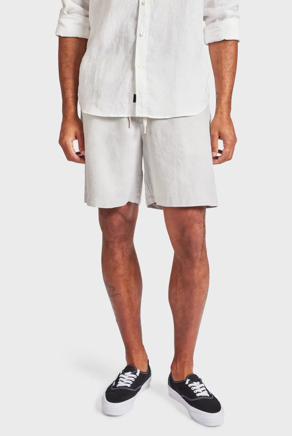 Minimalist Solid Linen Blend Casual Everyday Shorts