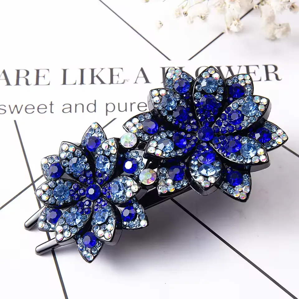 Rhinestone Floral Hair Clip