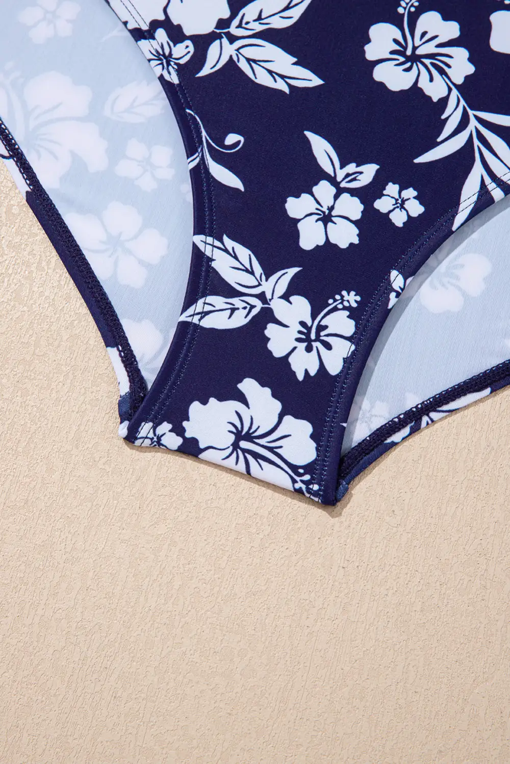 Crossed Back Floral Print One Piece Swimsuit