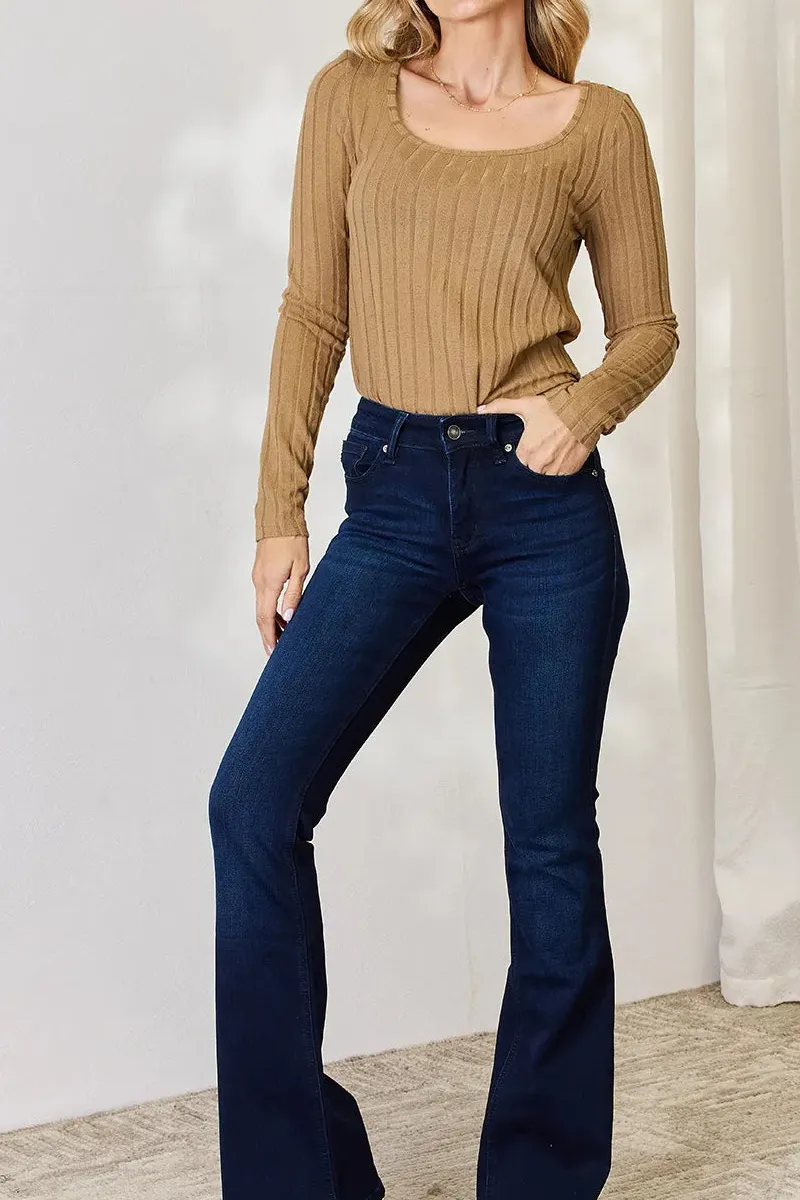 Full Size Ribbed Long Sleeve T-Shirt