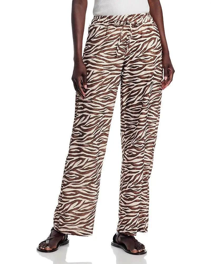 Wide Leg Pull On Elastic Waist Pants