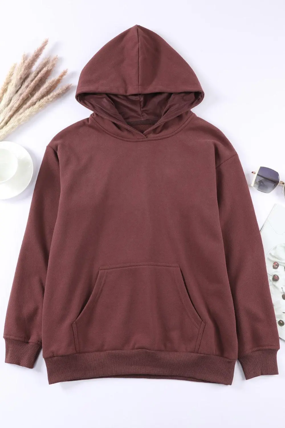 Kangaroo-Pocket Long-Sleeve Hoodie