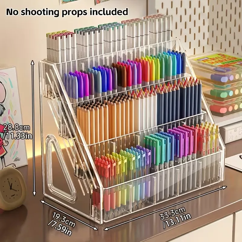 Clear Multi-Tier Pen Storage Rack