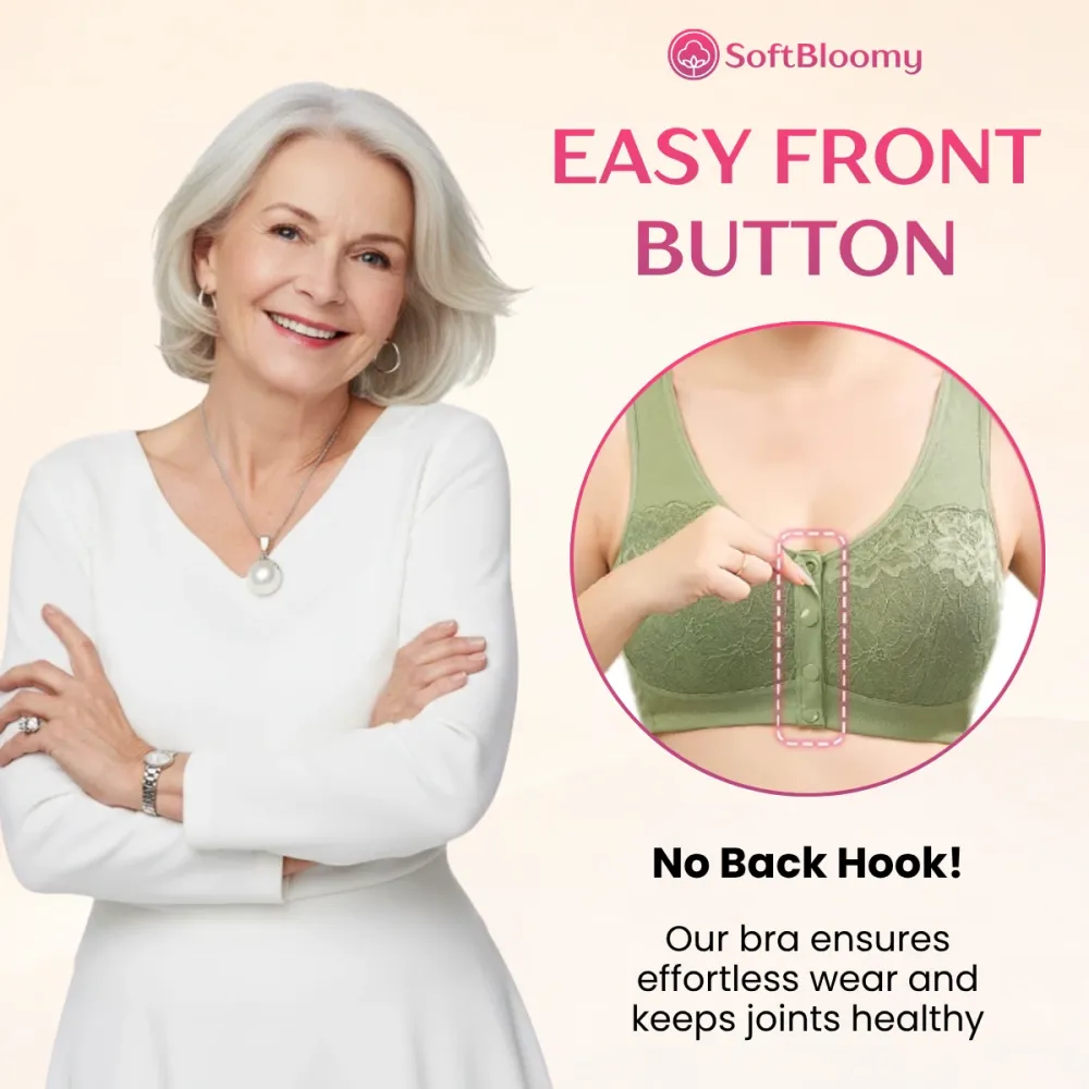 Easy-On Front Closure Cotton Comfort Shaping Bra for Seniors