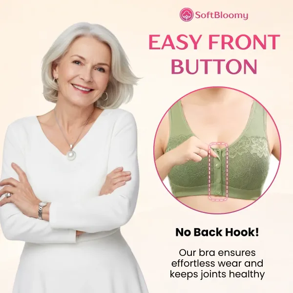 Easy-On Front Closure Cotton Comfort Shaping Bra for Seniors