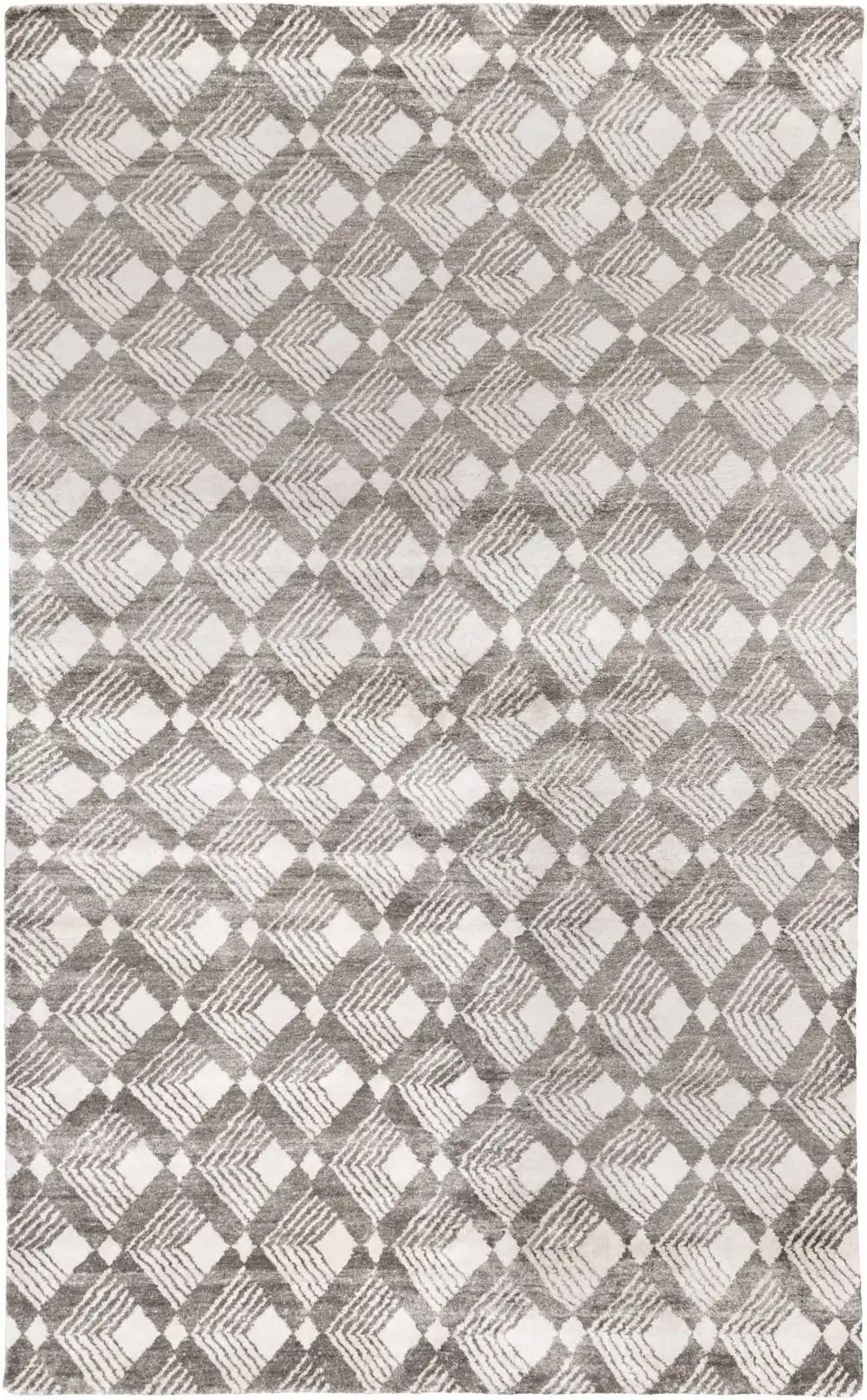 Layered Contemporary Hand Knotted Area Rug