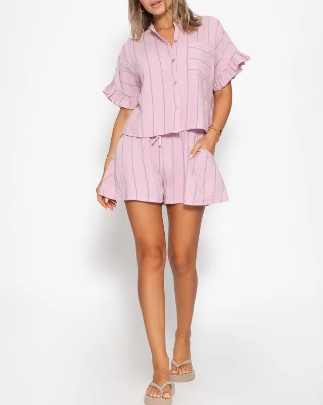 Pink Striped Shorts