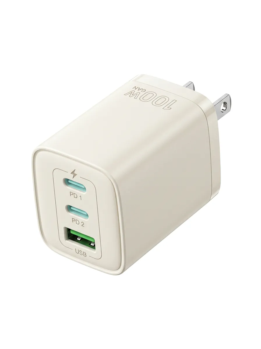 Tech Enthusiast 100W GaN Triple Port Fast Printed Charging Adapter