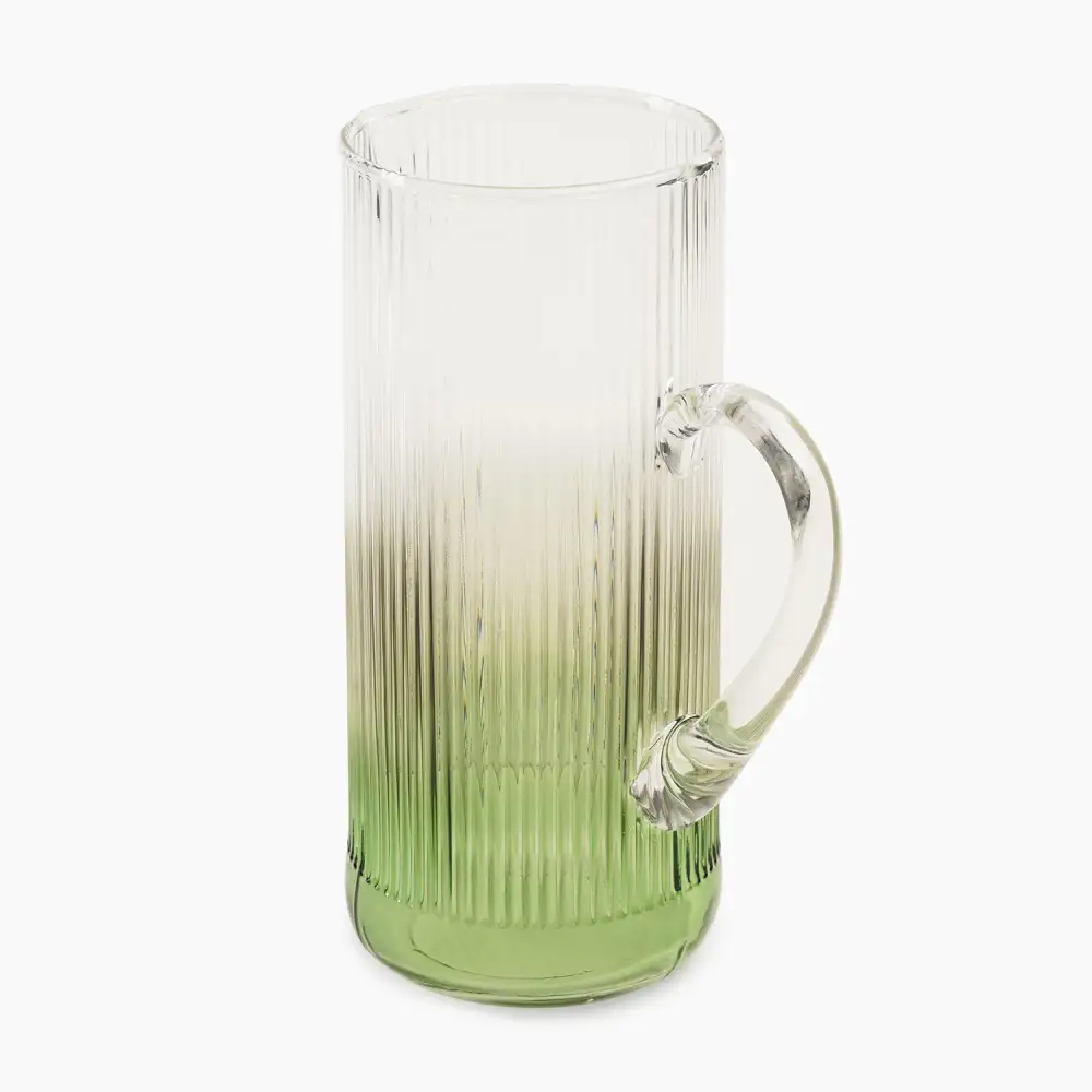 Ribbed Ombre Glass Jug