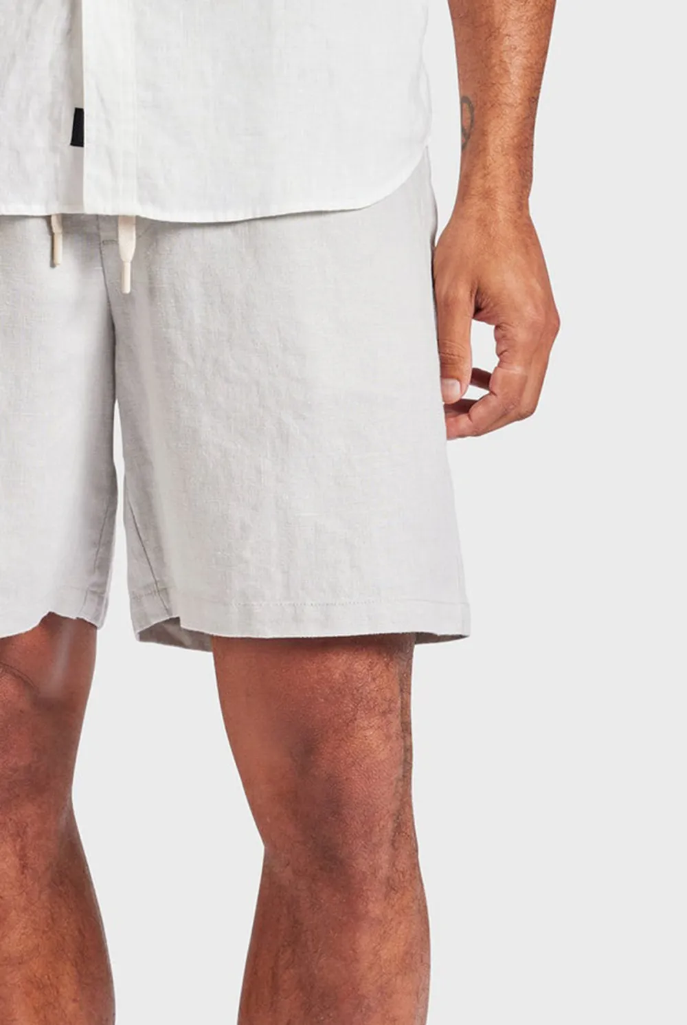 Minimalist Solid Linen Blend Casual Everyday Shorts