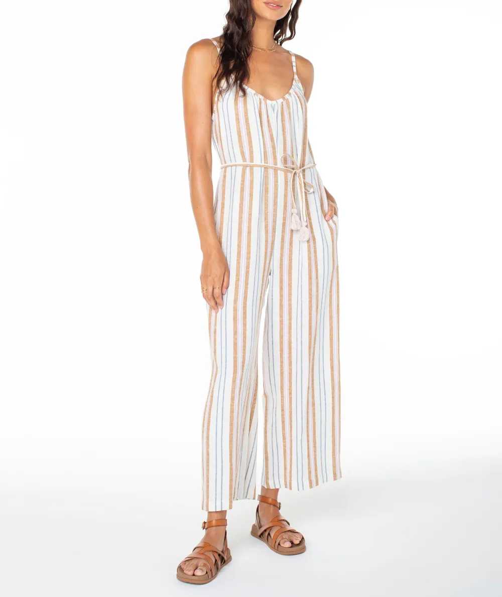 Striped V-Neck Halter Top With Sleeves