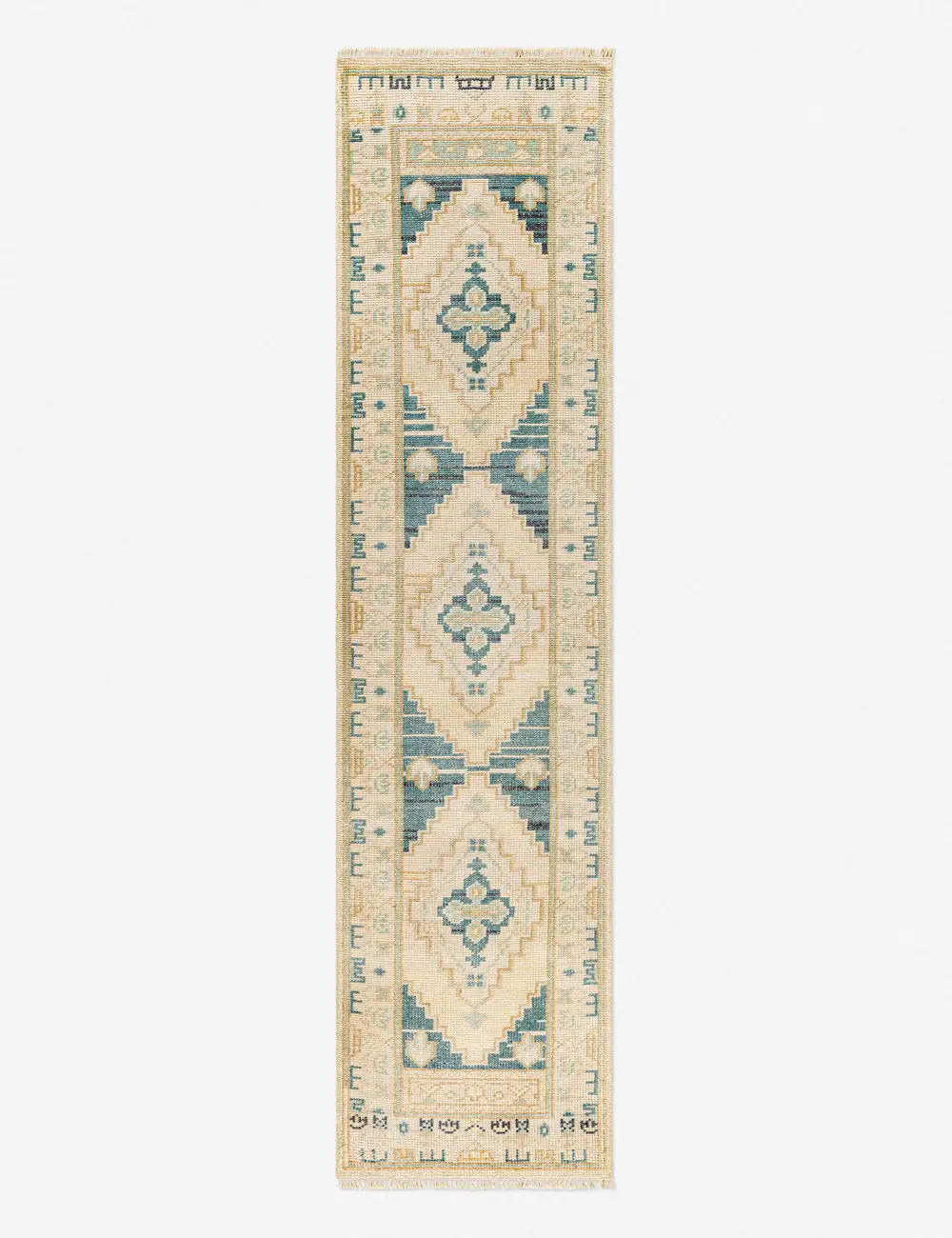 Performance Medallion Traditional Motif Distressed Hand Knotted Wool Blend Area Rug