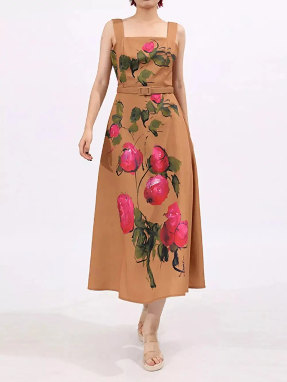 Square Neck Midi Dress