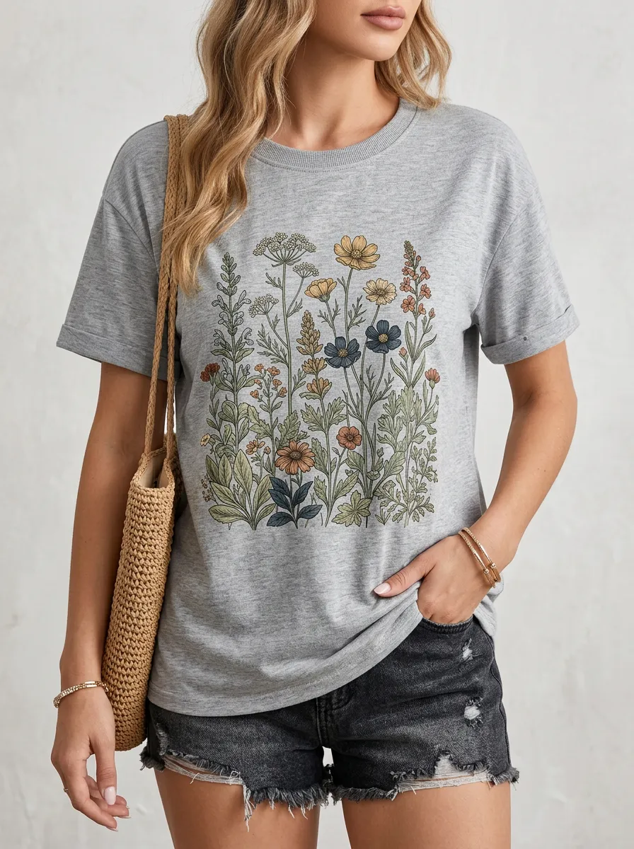 Women's Wildflower Garden Graphic T-Shirt