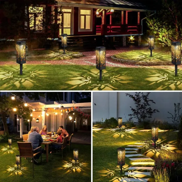 2Pcs Solar Flower Shadow Stake Light