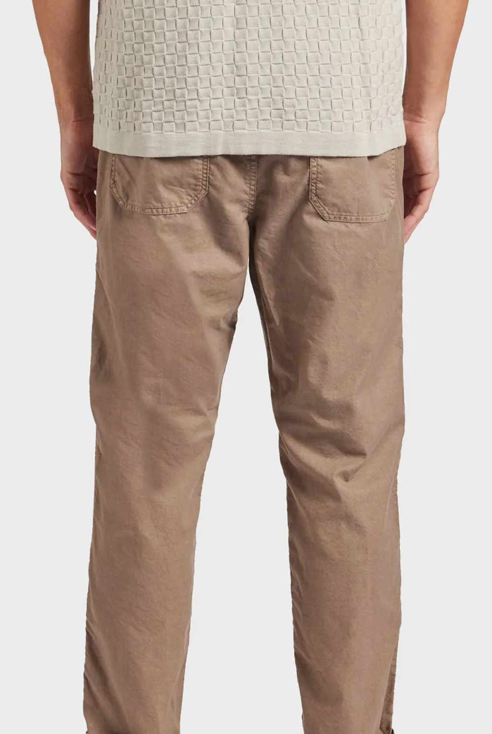 Relaxed Tapered Fit Linen Blend Casual Pants