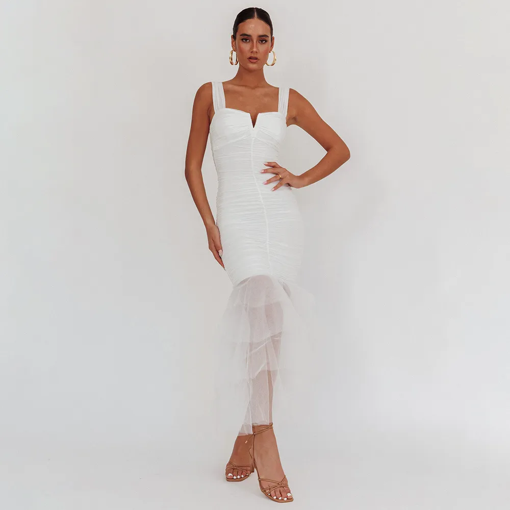 Adela Net-Silk Maxi Dress