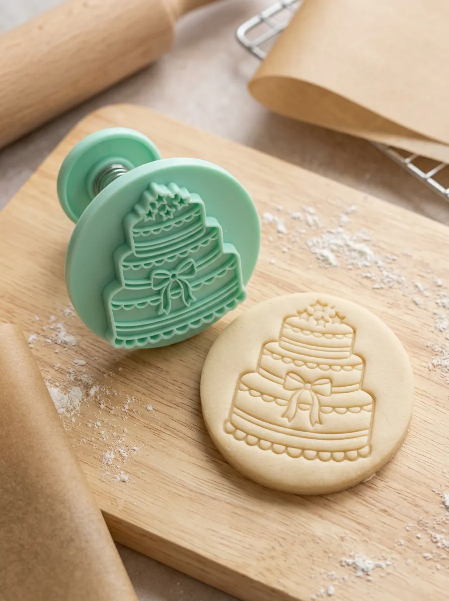 Baker's Wedding Cake Pattern Embossed Cookie Stamp