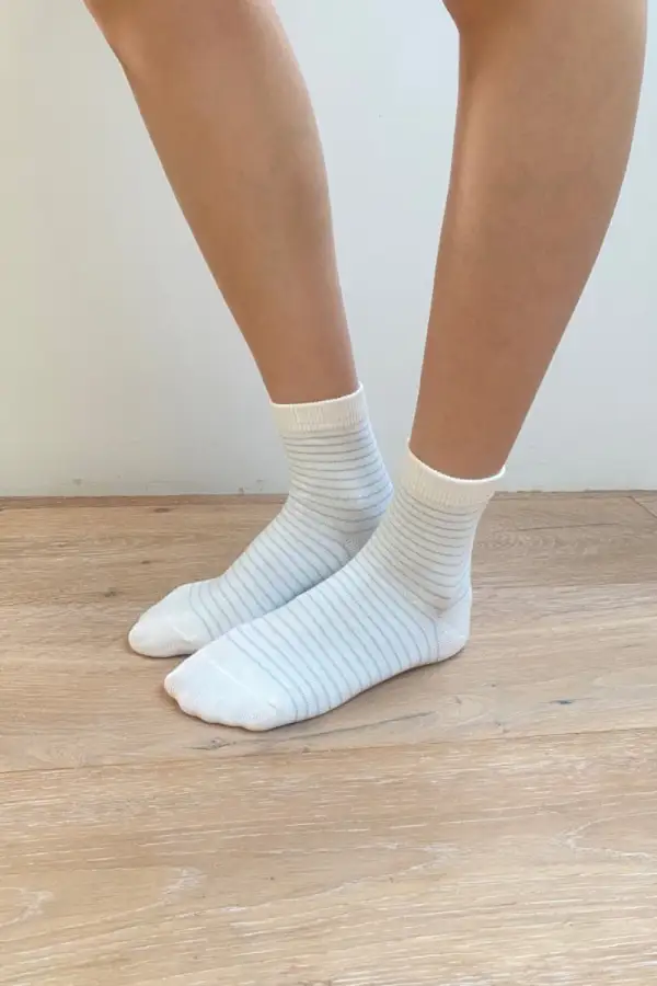 Blue Stripe Cotton Socks