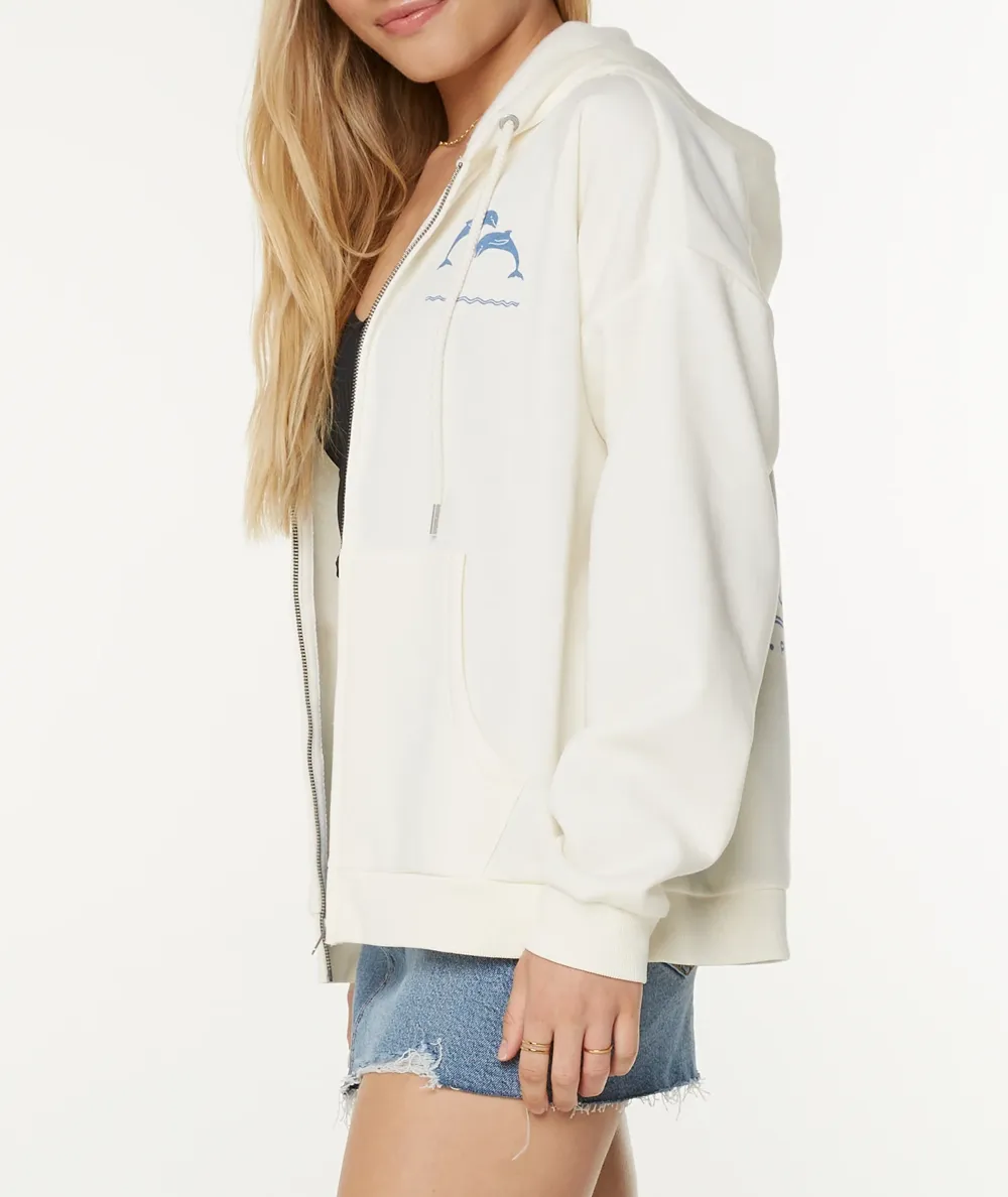 Dolphin Print Women's Hooded Sweatshirt