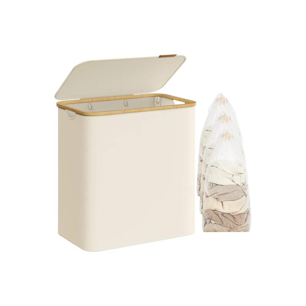 Everyday Triple Compartment Lidded Laundry Storage Basket