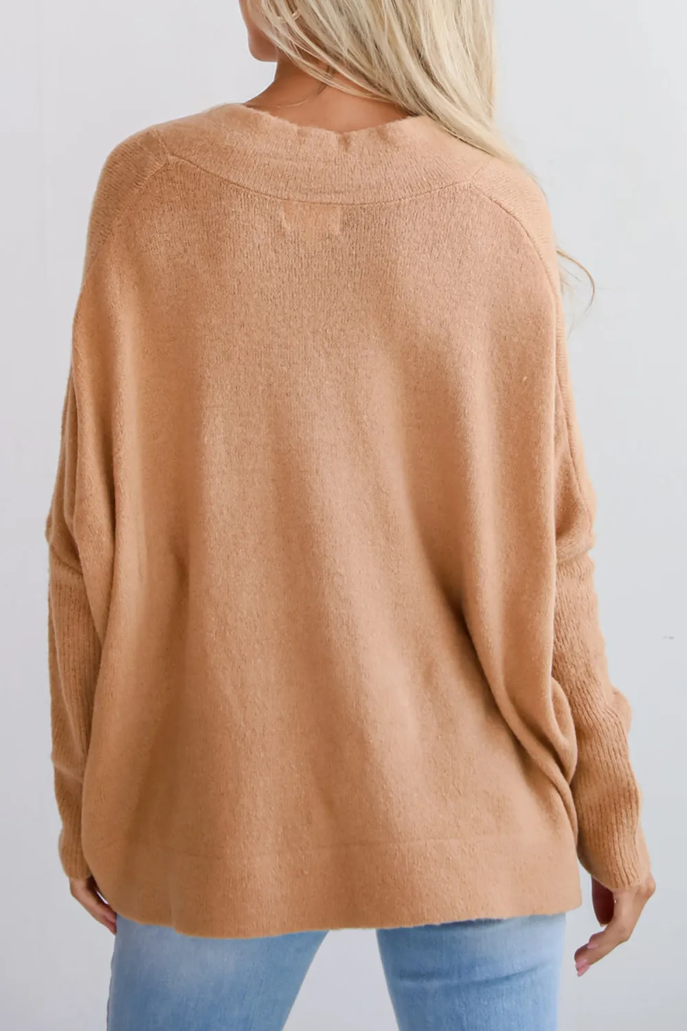 V-Neck Taupe Sweater