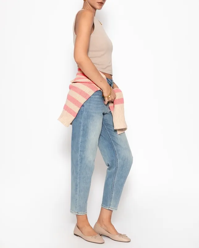 Beige Ribbed Double Layer Tank Top