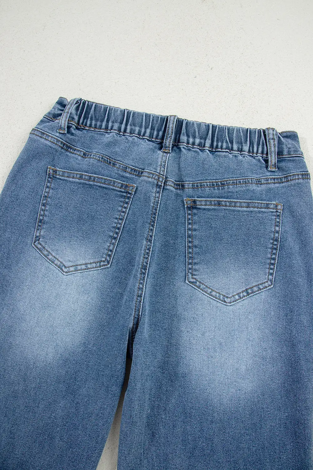 Casual Ribbed Denim Jeans