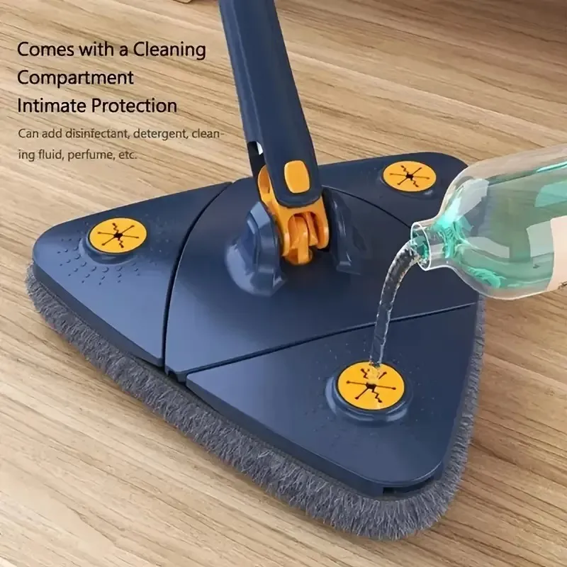 60° Rotating Triangular Cleaning Long-Handled Hand-Wash Mop