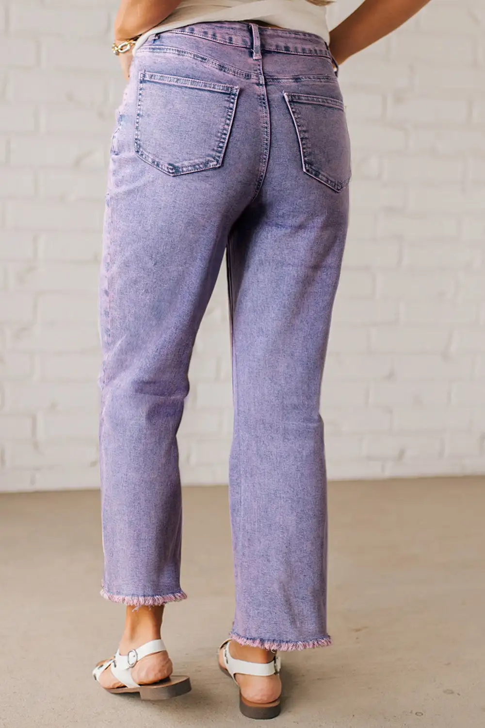 Frayed Hem Denim Jeans