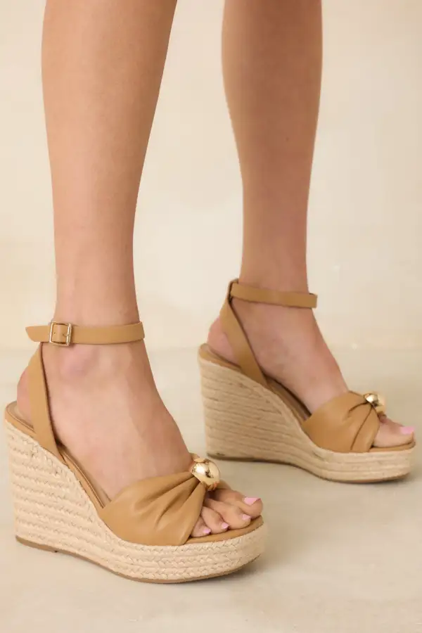 Woven High-Heeled Platform Sandals