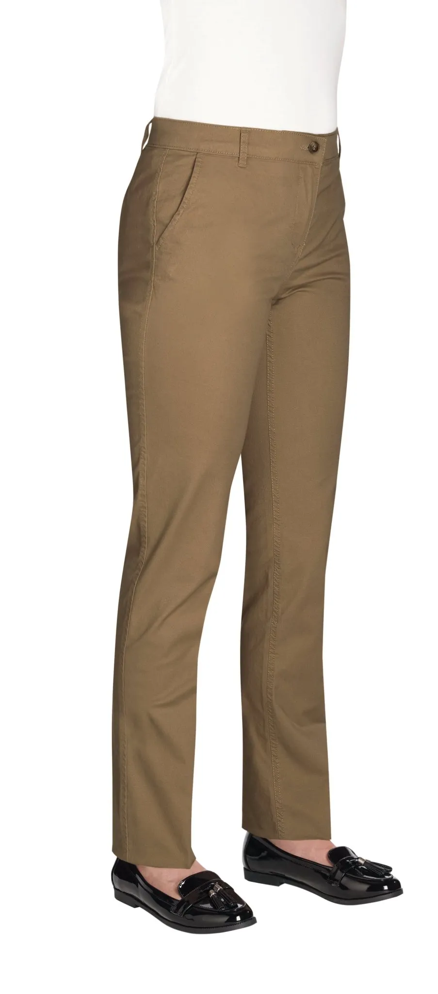 Women's Classic Slim Leg Slim Fit Stretch Chino Trousers