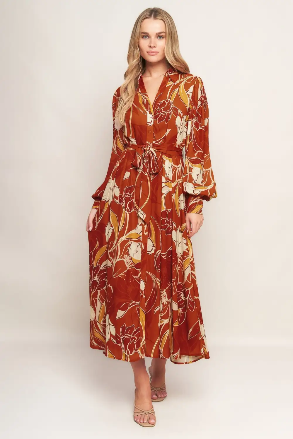 Refined Printed Midi Dress