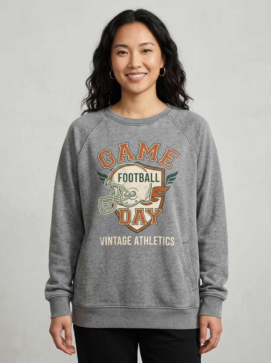 Women's Football Fan Game Day Helmet Graphic Sweatshirt
