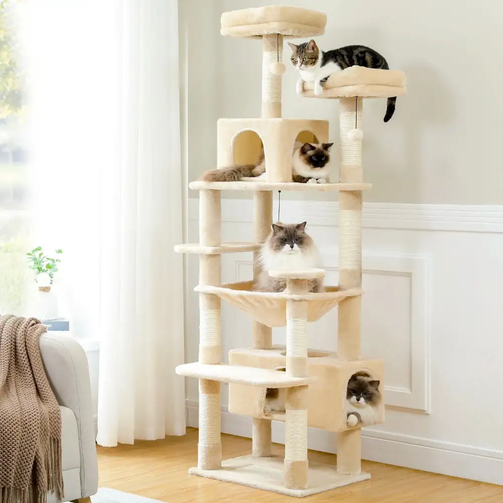 Colorful Plush Cat Tree