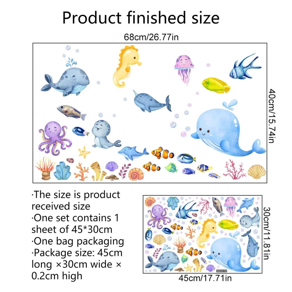Waterproof Ocean Wall Stickers