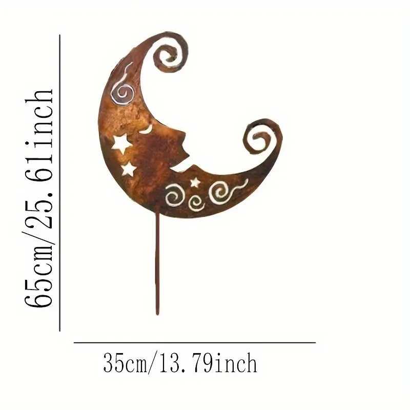 Rustic Moon Garden Stake