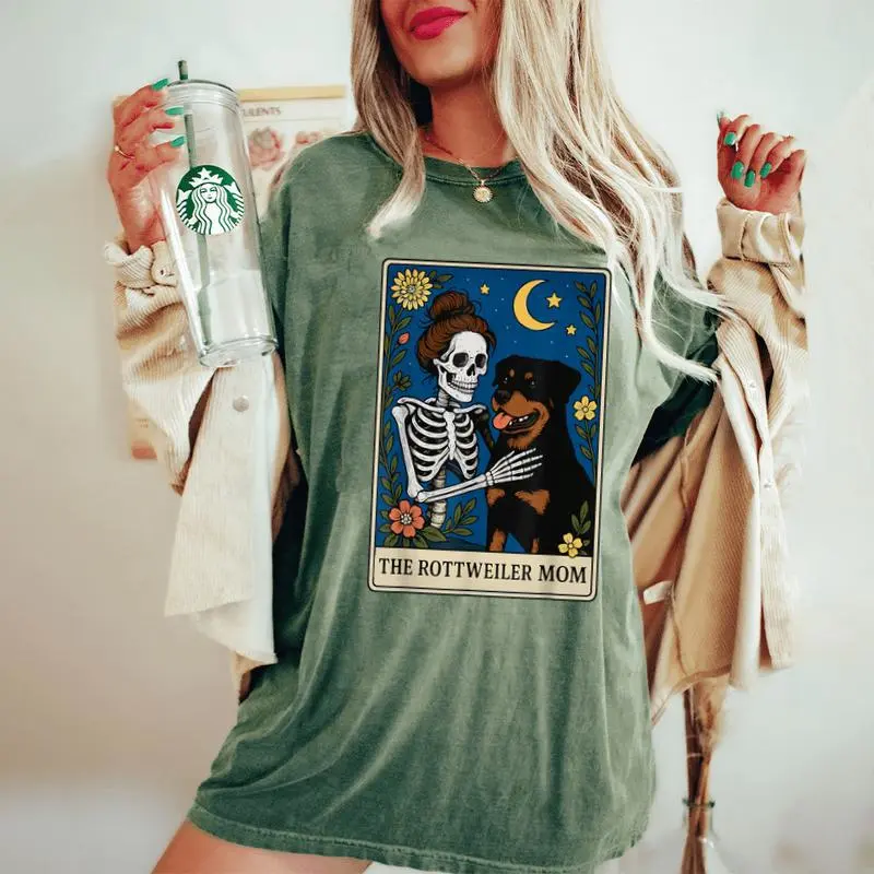 The Rottweiler Mom Tarot Card Women's Oversized Comfort T-Shirt