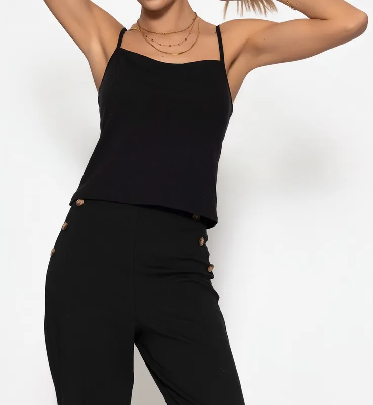 Black Strappy Everyday Top