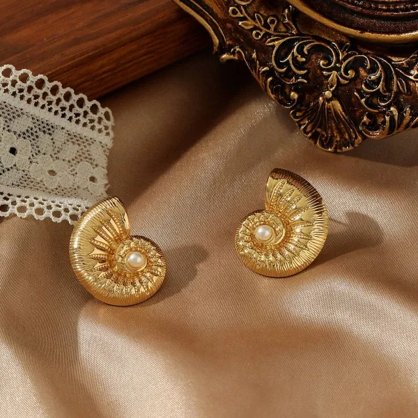 Beaded Titanium Steel Vintage Earrings