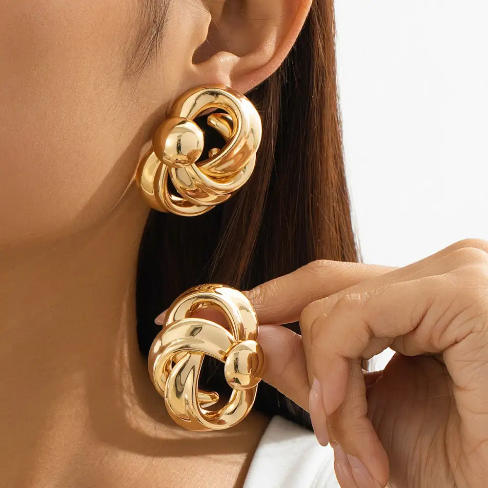 Curved Retro Statement Earrings
