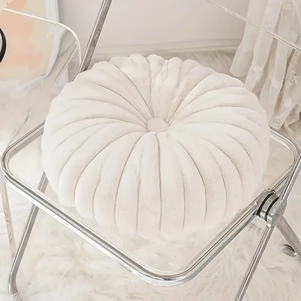 Round Ribbed Plush Pillow