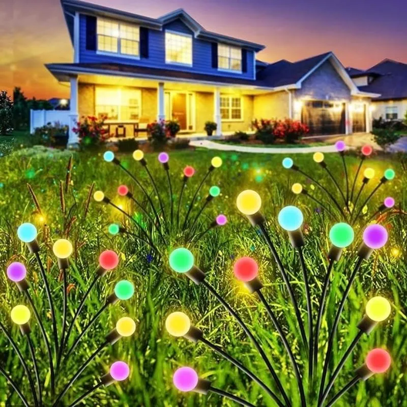 (pack of 2) Solar Garden Lights Outdoor Solar Firefly Lights Solar Garden Decorative Lights Multicolour